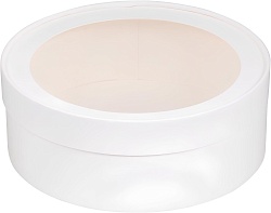 Коробка для зефира 20 см*7 см круглая, белая