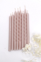 Свечи натуральный воск "пыльно-розовые" 8шт.