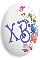 Сахарный медальон "ХВ лиловый" 3,5 см*2,5 см 1 шт