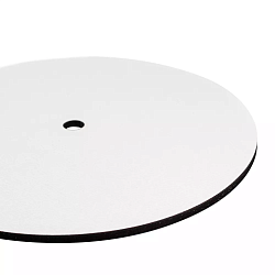 Подложка сатин для торта двусторонняя с отверстием белая 14 см, толщина 6 мм