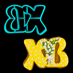 Вырубка для пряника "ХВ" 7,5 см*11 см