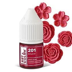 Гелевый жирорастворимый краситель "Art Color Choco" 201 Вишня, 12 мл