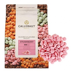 Шоколад Callebaut со вкусом клубники в галлетах 0,1 кг